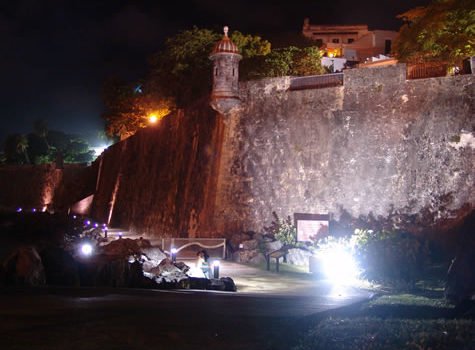 Outside Wall of el Morro at Night Photos of La Isla submitted by Gil Garcia