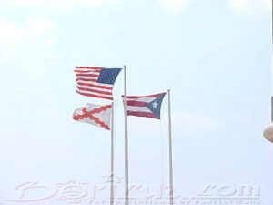 Puerto Rico Flag and American Flag