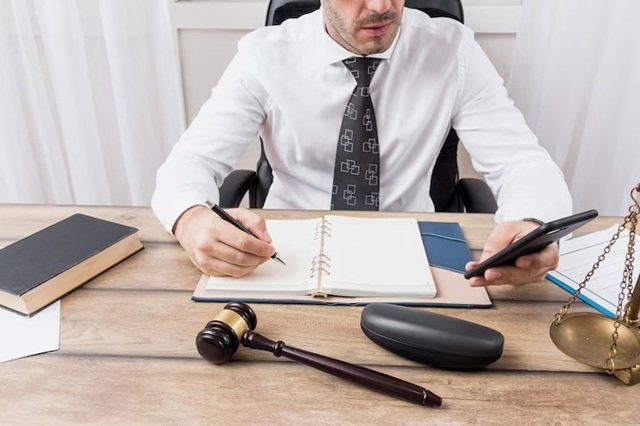 Lawyer at his desk